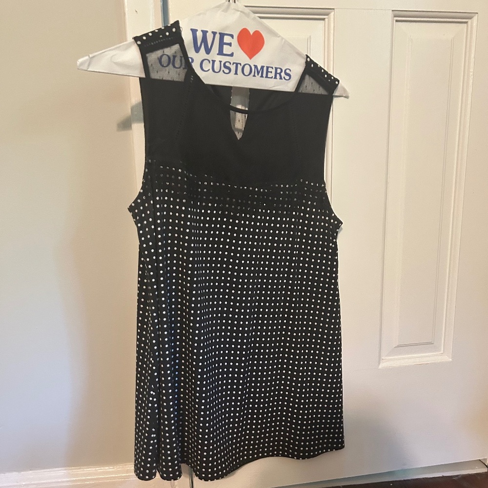 41 HAWTHORN  Klemintine Dot Lace Detail Knit Top
